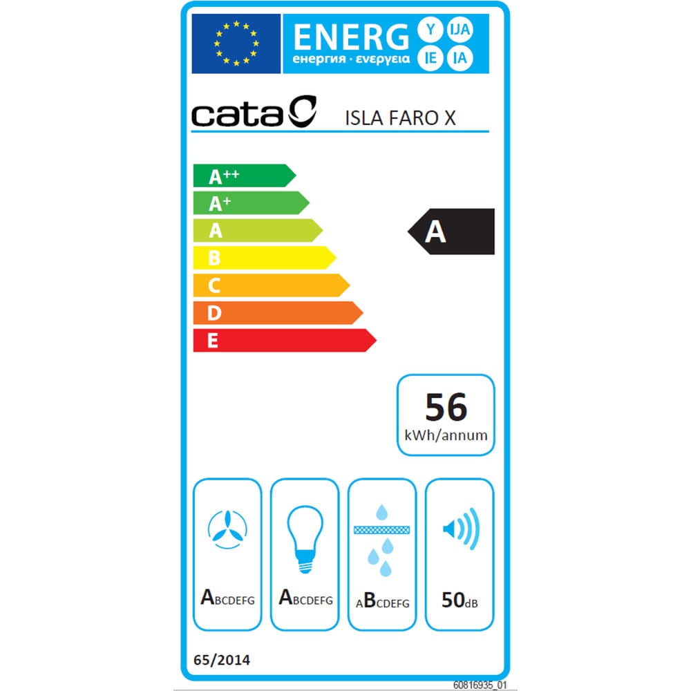 Hota insula CATA Isla Faro X, 1 motor, 800 m3/h, L 40 cm, inox