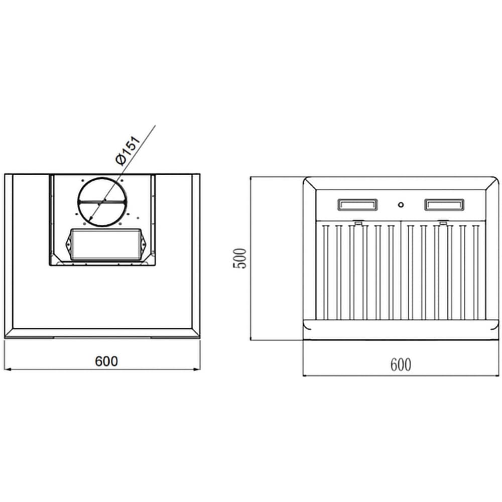 Hota decorativa TURBIONAIRE Tech 60 S TTE60WPS, 1 motor, 711 m3/h, L 60 cm, inox