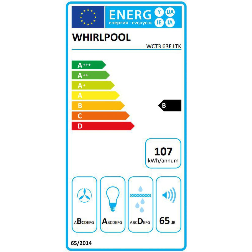 Hota incorporabila WHIRLPOOL WCT3 63F LTK, 1 motor, 550 m3/h, L 50 cm, negru