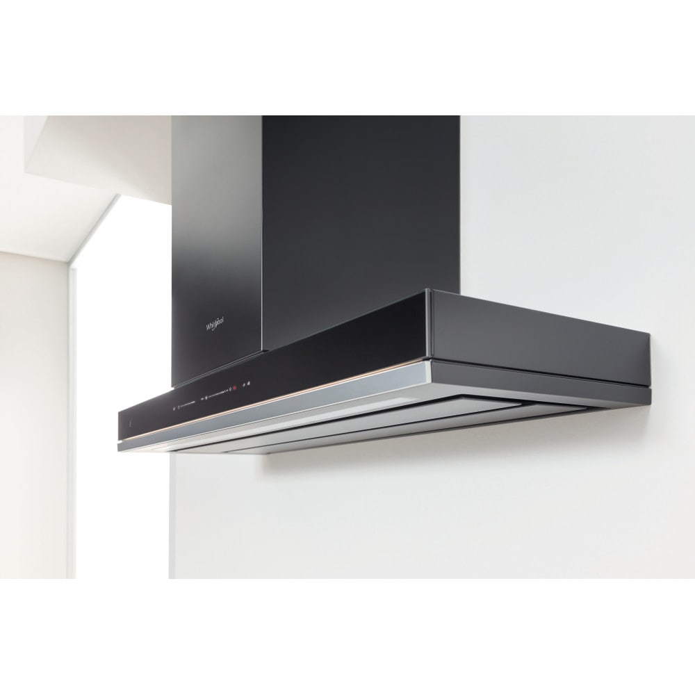 Hota decorativa WHIRLPOOL WHSS 90F L T C K, 1 motor, 432 m3/h, L 90 cm, negru