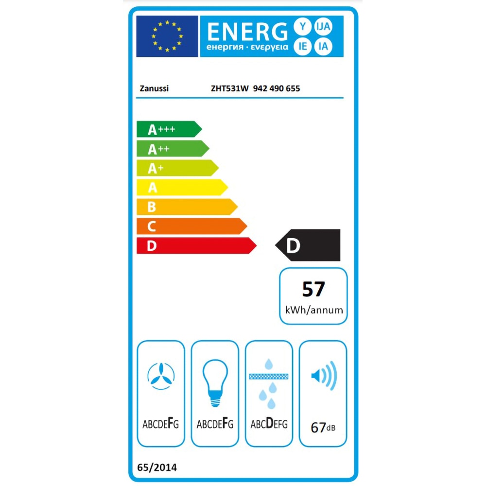 Hota traditionala ZANUSSI ZHT531W, 1 motor, 220 m3/h, L 50 cm, alb