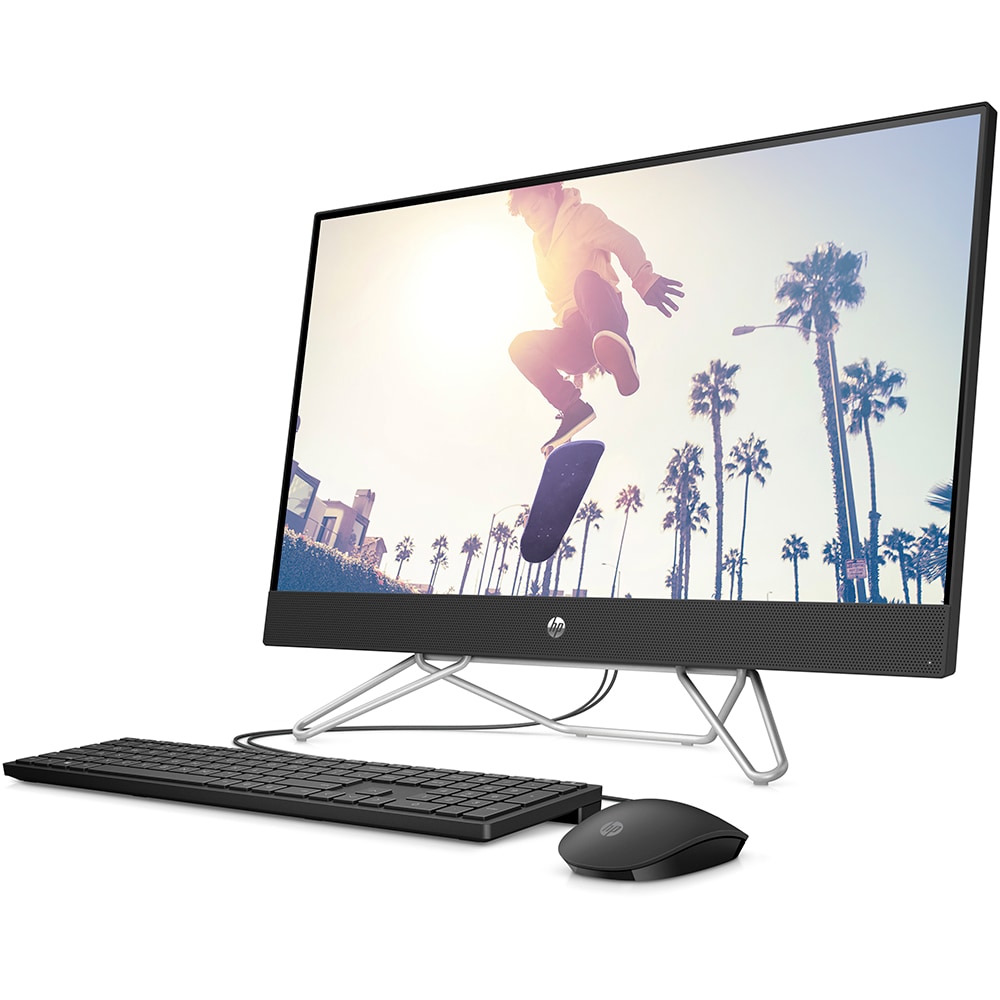 Sistem PC All in One HP 27-cb1062nq, Intel Core i3-1215U pana la 4.4GHz, 27" Full HD, 8GB, SSD 512GB, Intel UHD Graphics, Free DOS, negru
