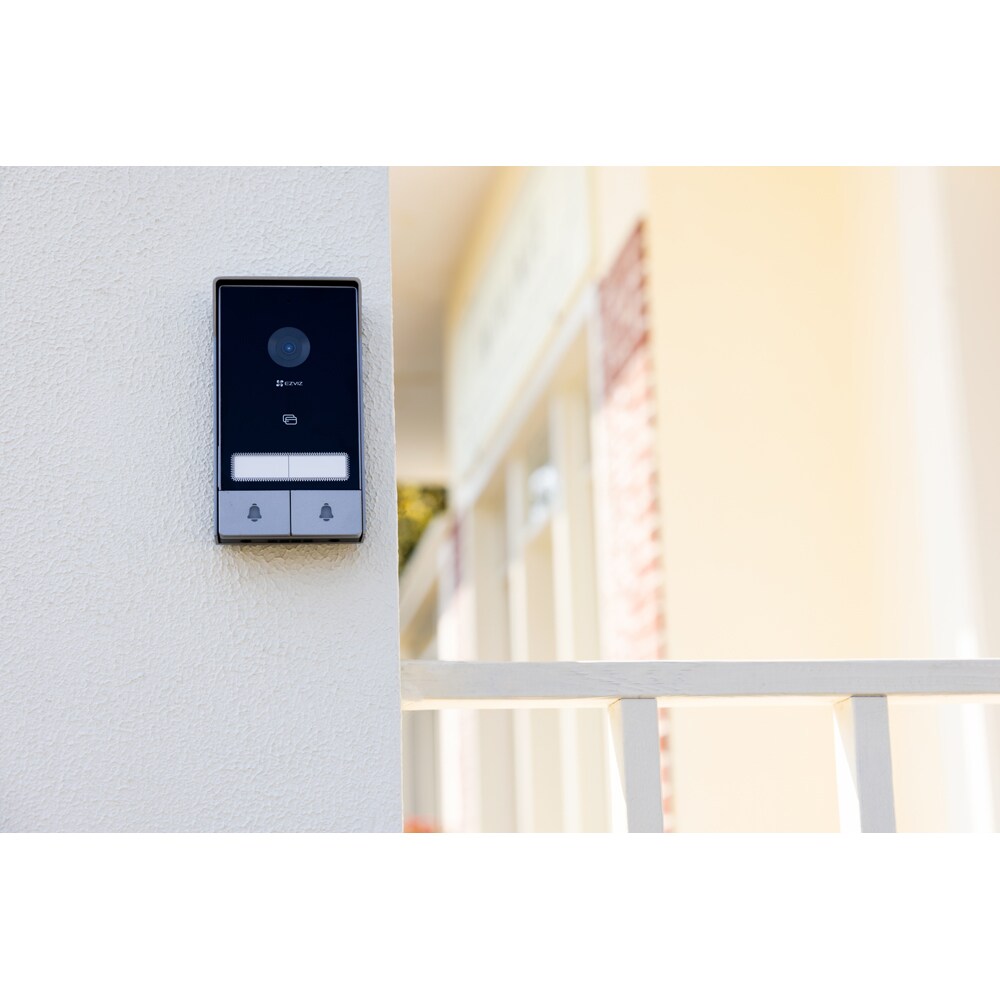 Videointerfon inteligent EZVIZ HP7 2-Family Kit, 2K, TFT 7 inch, Wi-Fi, IR, 2 ecrane, gri-negru