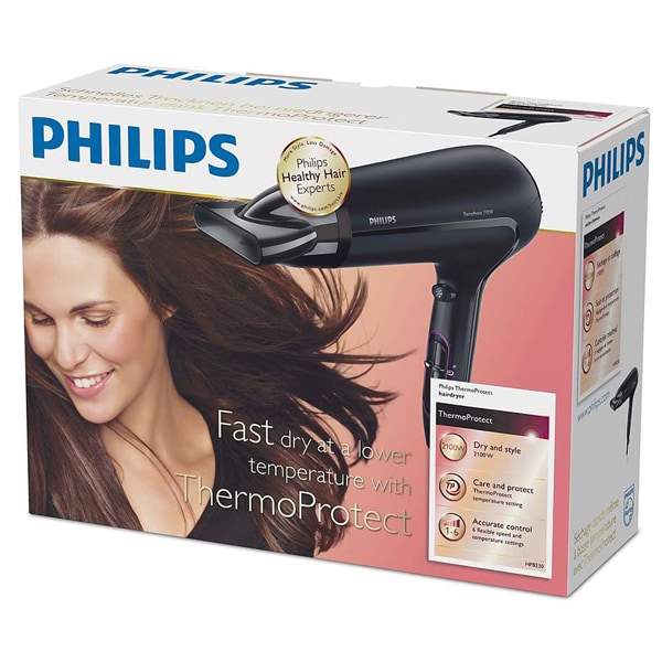 Uscator de par PHILIPS ThermoProtect HP8230/00, 2100W, 6 viteze, 3 trepte temperatura, negru