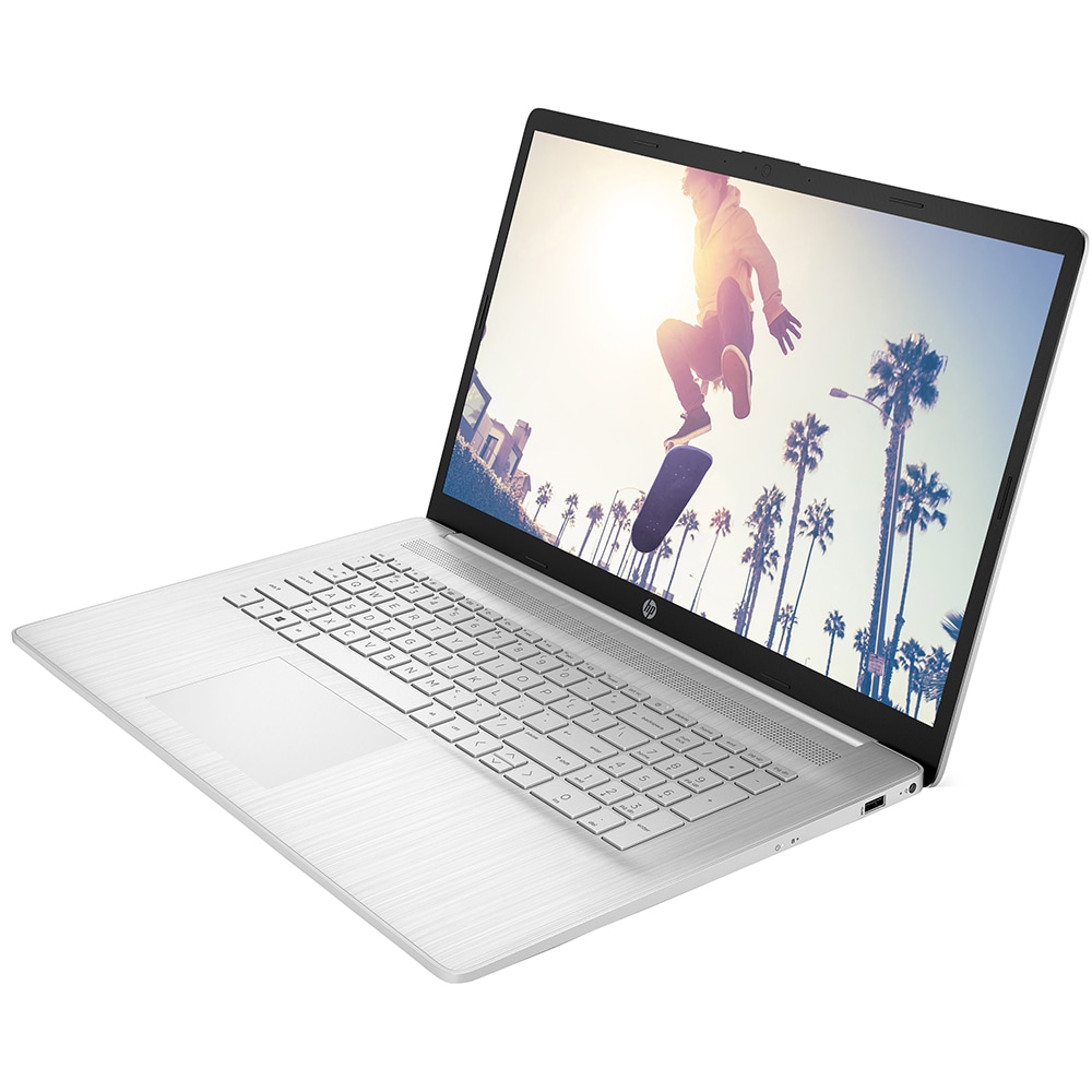 Laptop HP 17-cp1003nq, AMD Ryzen 7 5825U pana la 4.5GHz, 17.3" Full HD, 16GB, SSD 256GB, AMD Radeon Graphics, Windows 11 Home, argintiu