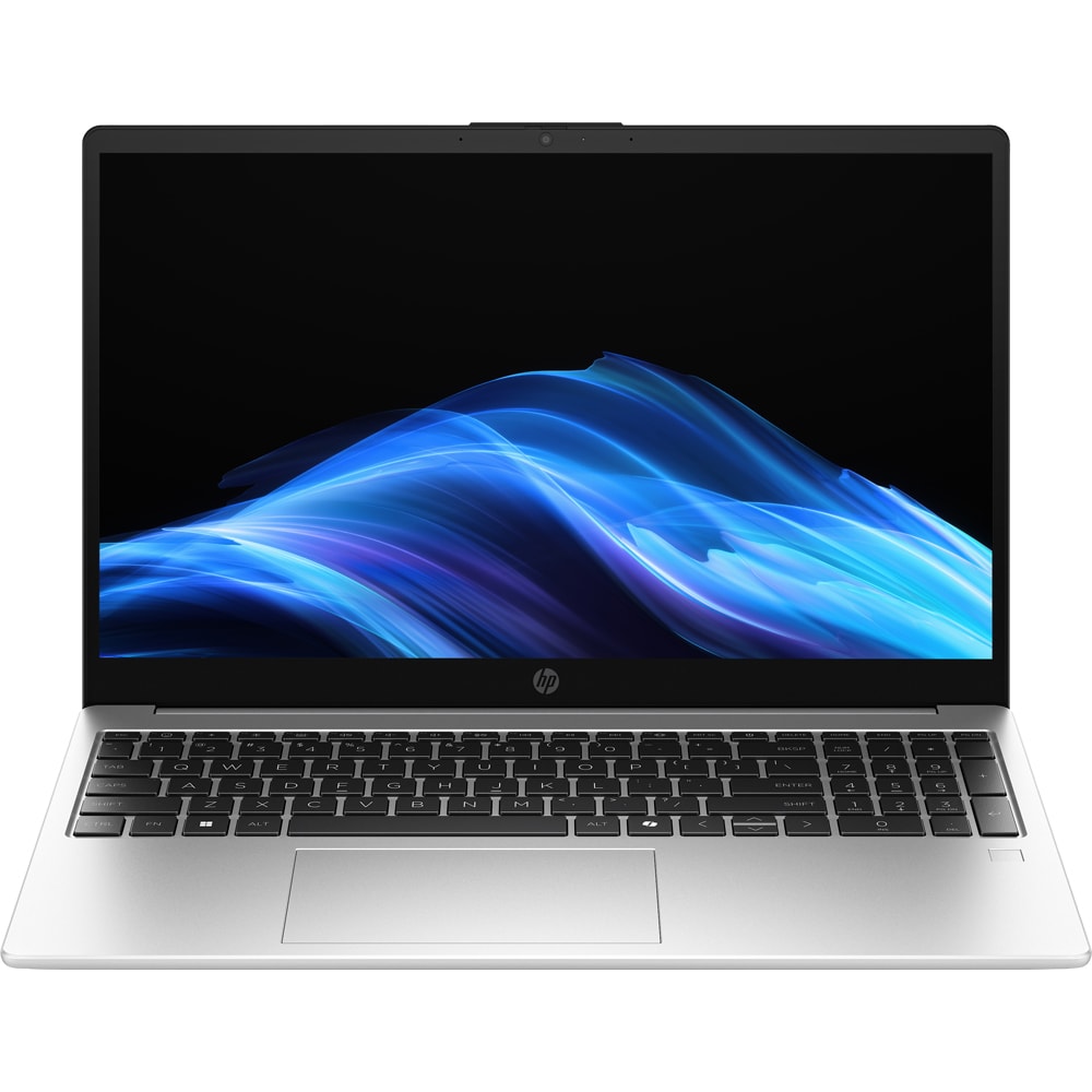 Laptop HP 250R G10, Intel Core 5 120U pana la 5.0GHz, 15.6" Full HD, 16GB, SSD 512GB, Intel Graphics, Free Dos, argintiu