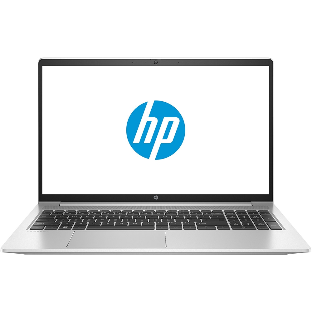 Laptop HP 450 G9, Intel Core i5-1235U pana la 4.4GHz, 15.6" Full HD, 8GB, SSD 512GB, Intel Iris Xe Graphics, Windows 11 Pro, argintiu