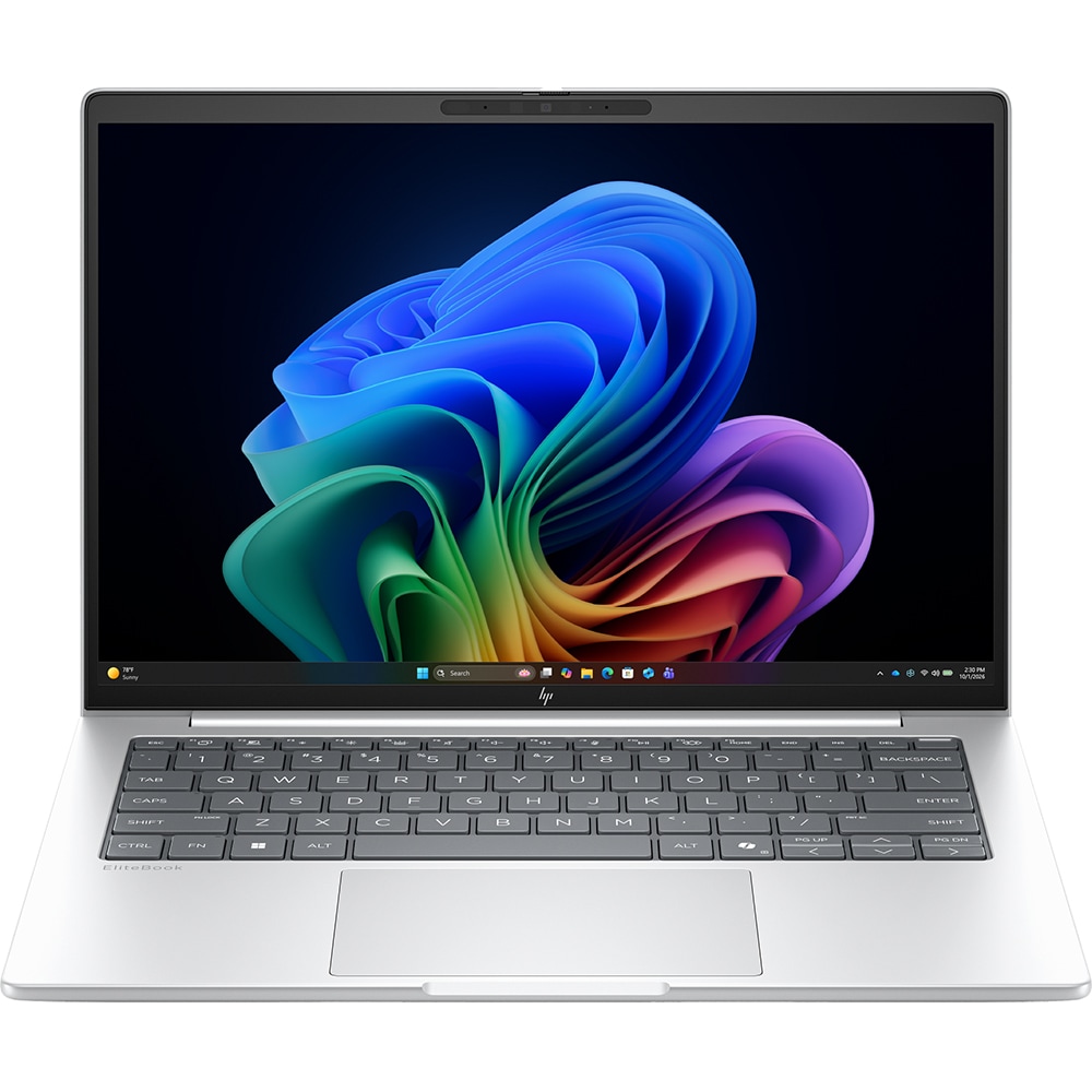 Laptop HP EliteBook 8 G2i Next Gen AI, Intel Core Ultra 7 355 pana la 4.7Ghz, 14" WUXGA, 24GB, SSD 512GB, Intel Graphics, Windows 11 Pro, argintiu
