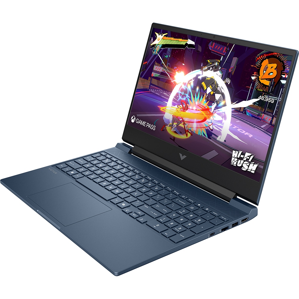Laptop Gaming HP Victus 15-fb3075nn, AMD Ryzen 5 240 pana la 5GHz, 15.6" Full HD, 24GB, SSD 1TB, NVIDIA GeForce RTX 5050 8GB, FreeDos, bleumarin