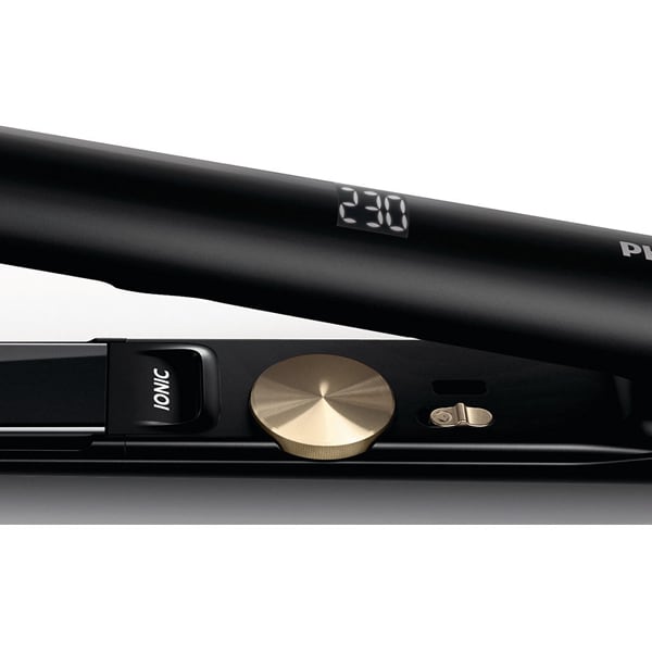 Placa de indreptat parul PHILIPS ProTitan HPS930/00, 230 grade, LCD, invelis titan, negru