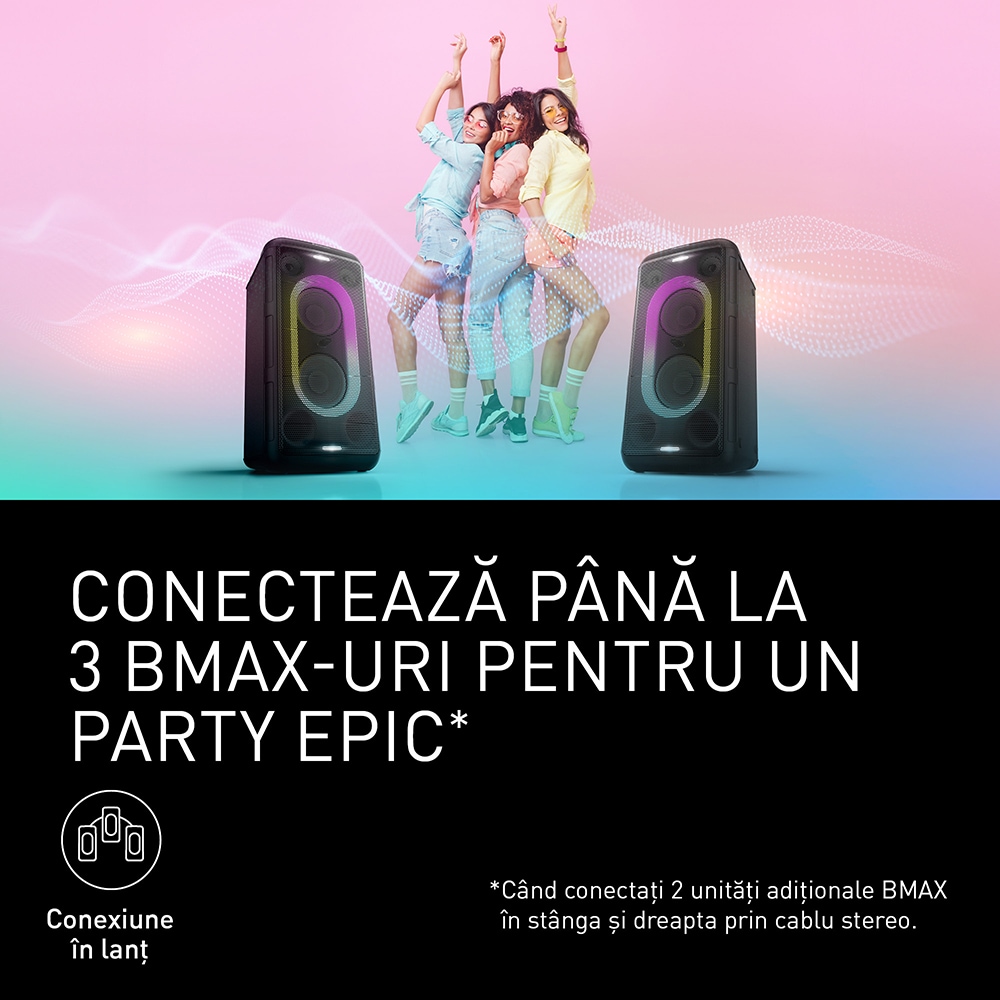 Boxa portabila PANASONIC SC-BMAX10, 150W RMS, Bluetooth, negru