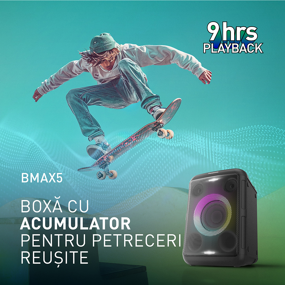 Boxa portabila PANASONIC SC-BMAX5, 75W RMS, Bluetooth, negru