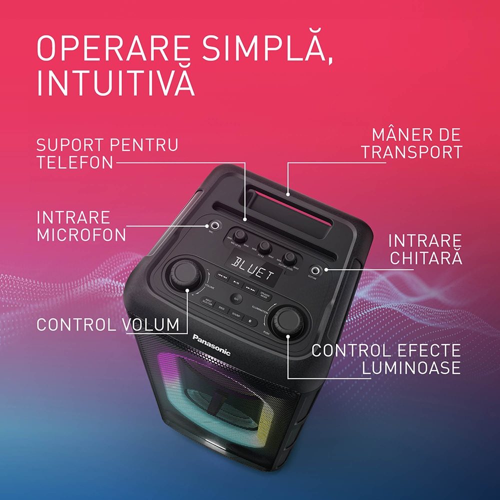 Sistem audio PANASONIC SC-TMAX45, 1000W, Bluetooth, USB, negru