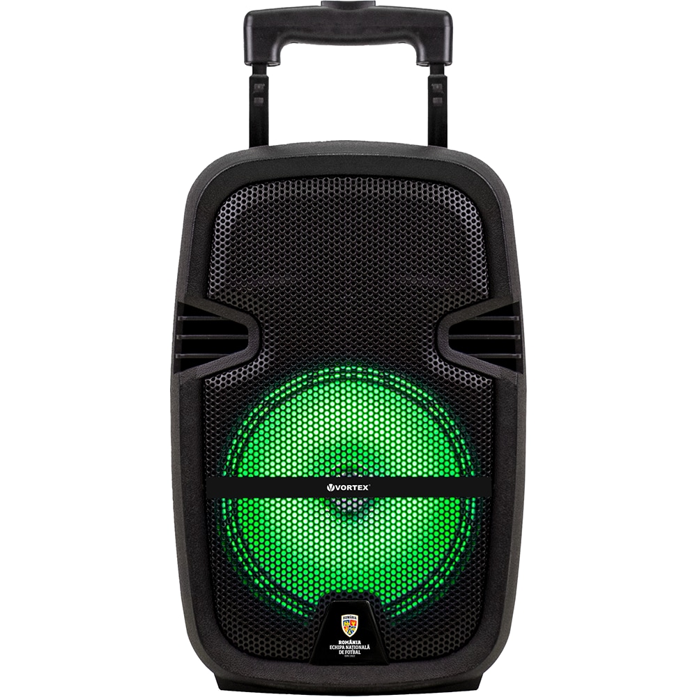 Boxa portabila VORTEX Echipa Nationala de Fotbal VO2614FRF, 30W, Microfon, Bluetooth, USB, Radio FM, negru