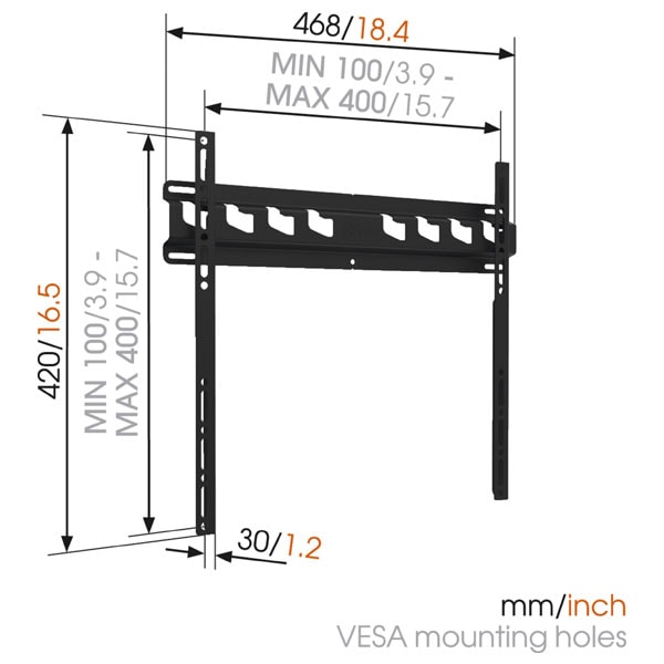 Suport TV perete VOGEL'S MA3000, fix, 32-55", 60kg, negru