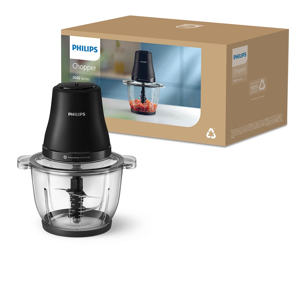 Tocator PHILIPS Seria 3000 HR1502/00,2l, 500W, 2 trepte viteza, negru
