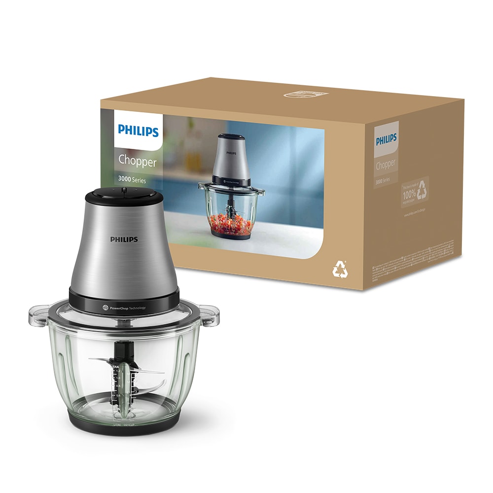 Tocator PHILIPS Seria 3000 HR1503/00, 2l, 500W, 2 trepte viteza, argintiu-negru