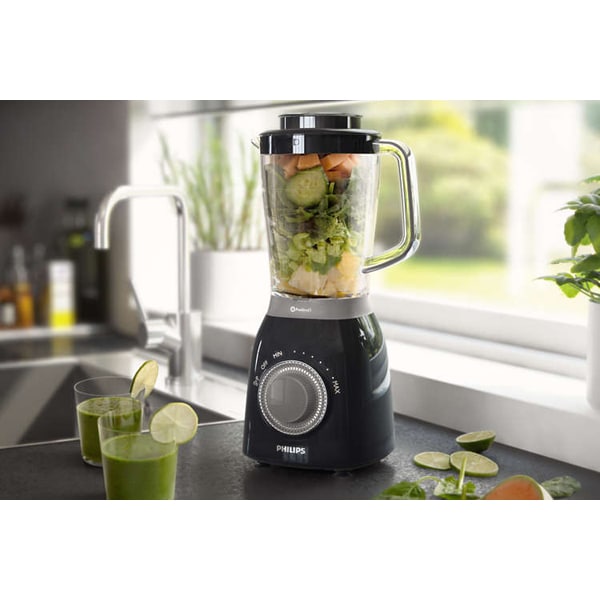 Blender PHILIPS Viva Collection HR2162/90, 1.5l, 600W, 2 trepte viteza, negru-gri