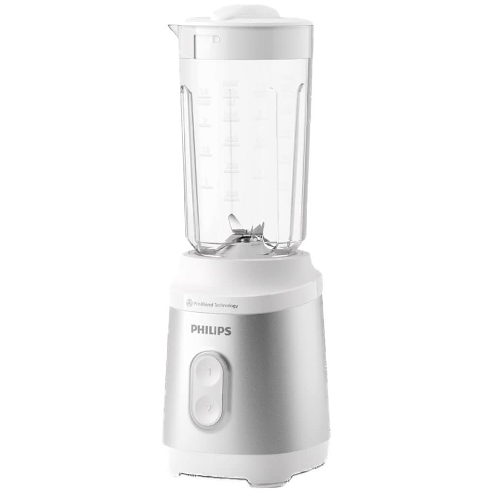 Mini blender PHILIPS Seria 3000HR2510/90, 0.6l, 350W, 2 trepte viteza, alb-gri