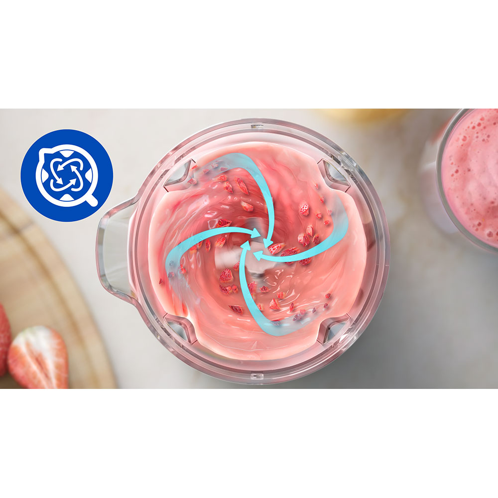 Mini blender PHILIPS Seria 3000 HR2512/90, 0.6l, 350W, 2 trepte viteza, alb-gri