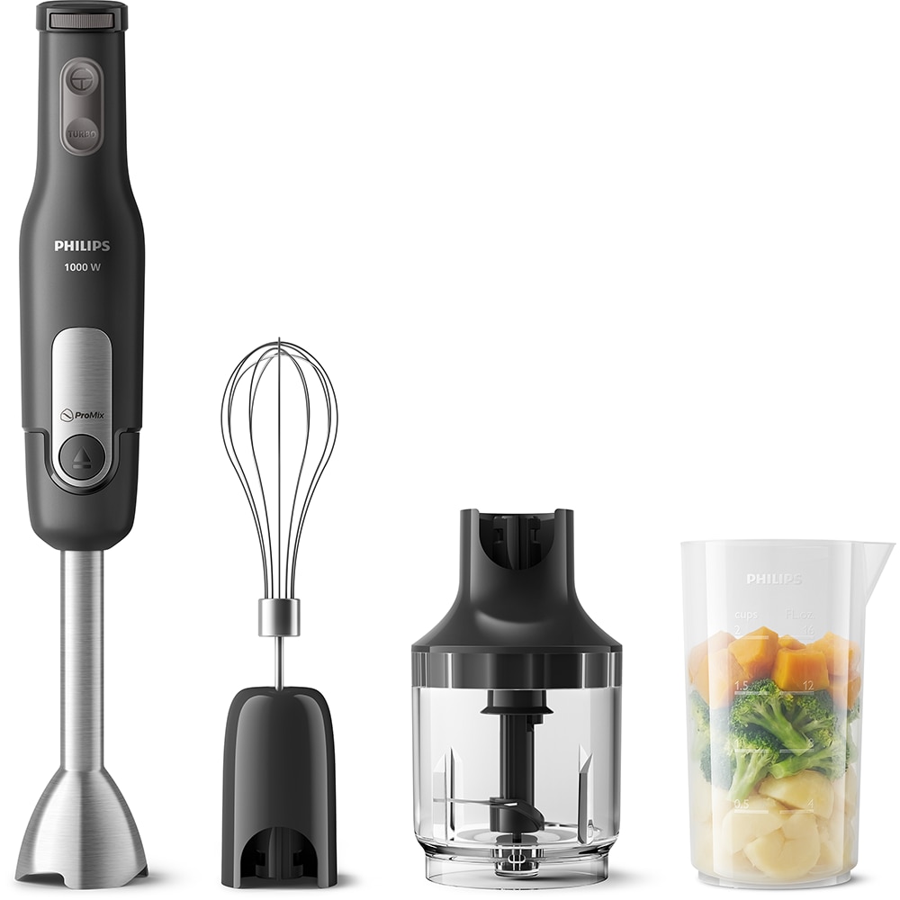Mixer vertical PHILIPS Seria 3000 HR2563/00, 1000W, 4 trepte viteza, negru