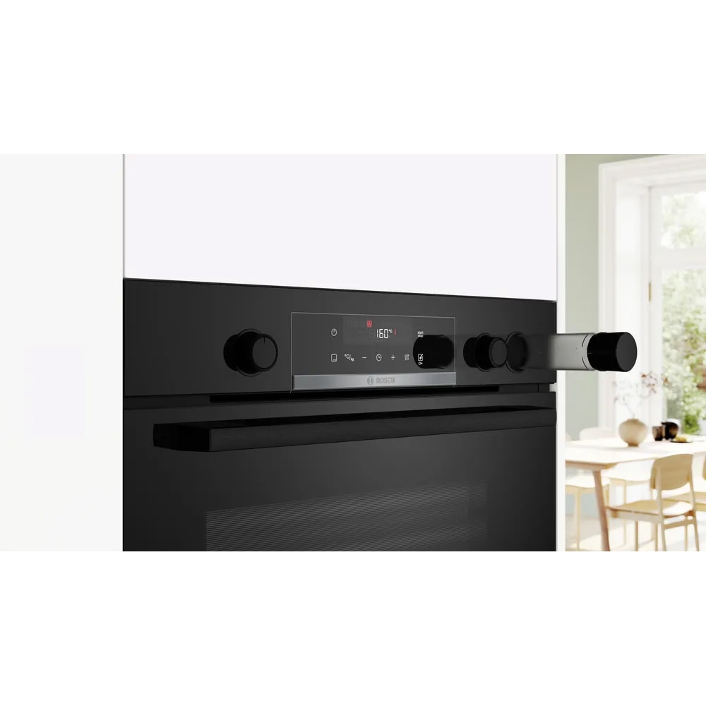 Cuptor incorporabil BOSCH HRG532EB3, Electric, Gatire cu abur, Autocuratare EcoClean, 71 l, Clasa A+, negru