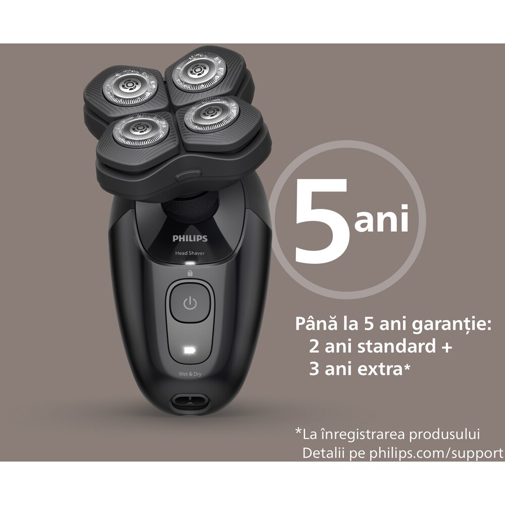 Aparat de ras PHILIPS Pro Series 7000 HS7980/15, autonomie 90 min, 4 elemente de taiere, argintiu
