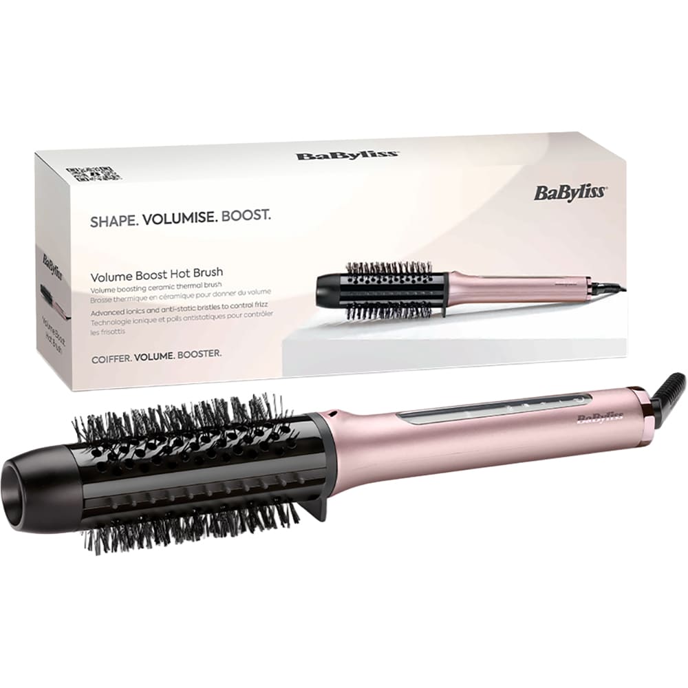 Perie termica BABYLISS Volume Boost HSB200E, 4 trepte temperatura, invelis ceramic, roz