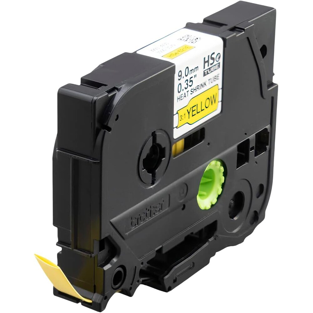 Banda etichete BROTHER HSe-621E, 9 mm, 1.5 m, negru pe galben