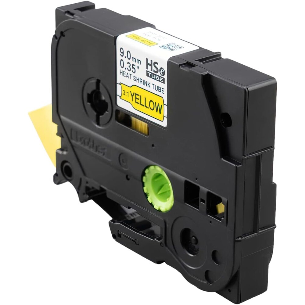 Banda etichete BROTHER HSe-621E, 9 mm, 1.5 m, negru pe galben