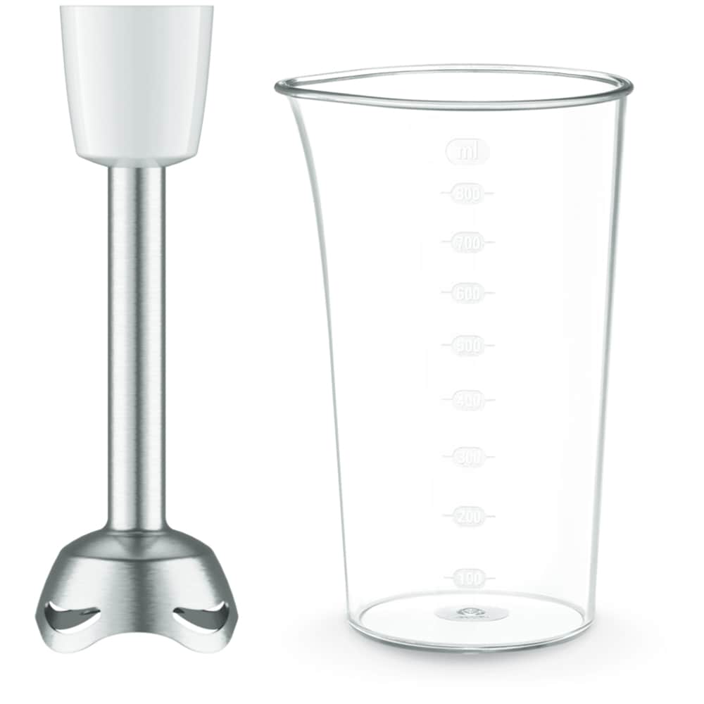 Mixer de mana TEFAL Prep'Mix HT461138, 0.6l, 500W, 5 trepte viteza, alb-gri inchis