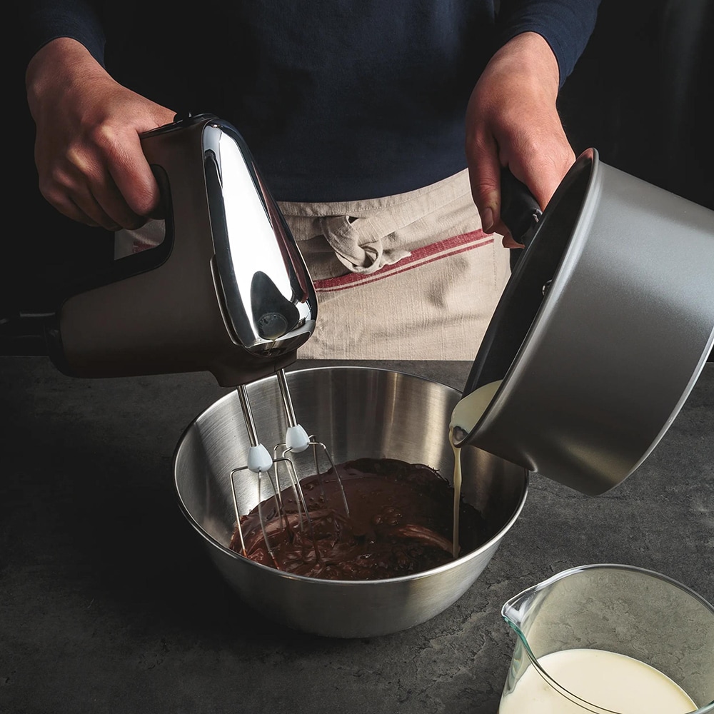 Mixer de mana TEFAL Powermix Silence HT660EE0, 850W, 5 trepte viteza, gri-negru