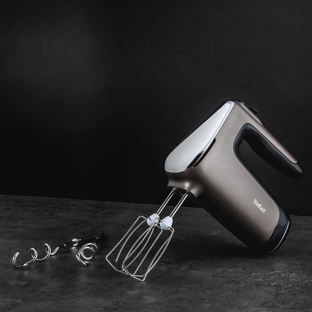 Mixer de mana TEFAL Powermix Silence HT660EE0, 850W, 5 trepte viteza, gri-negru