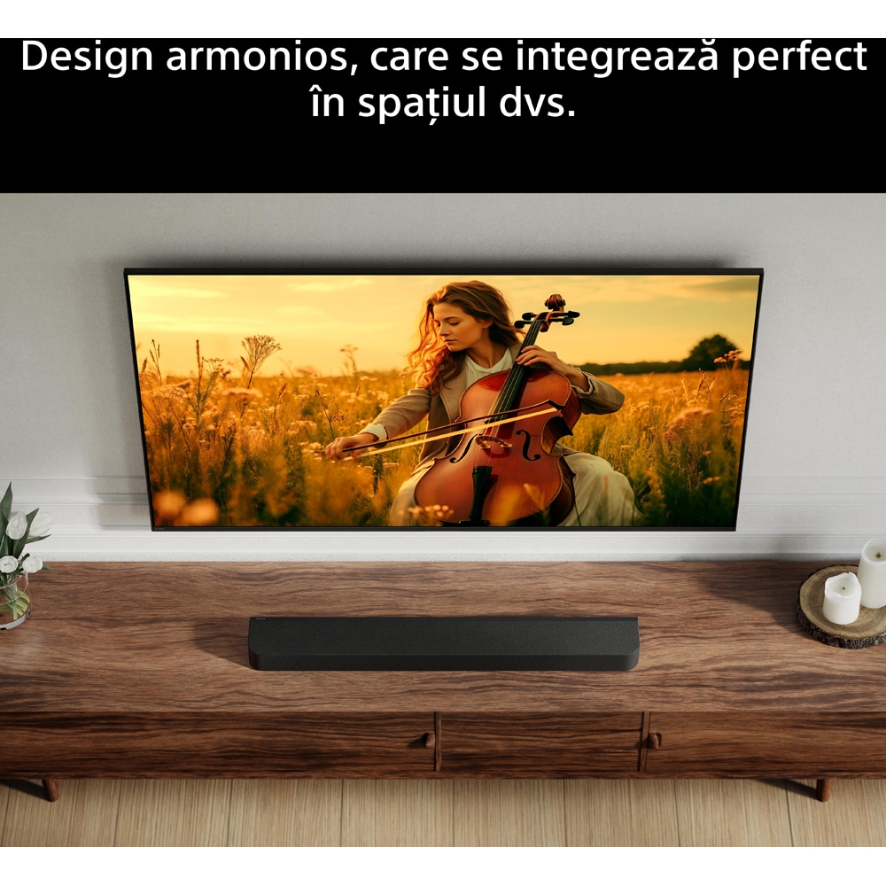 Soundbar SONY BRAVIA Theatre Bar 7 + S, 5.1.2, 505W, Wi-Fi, Bluetooth, Dolby Atmos, negru