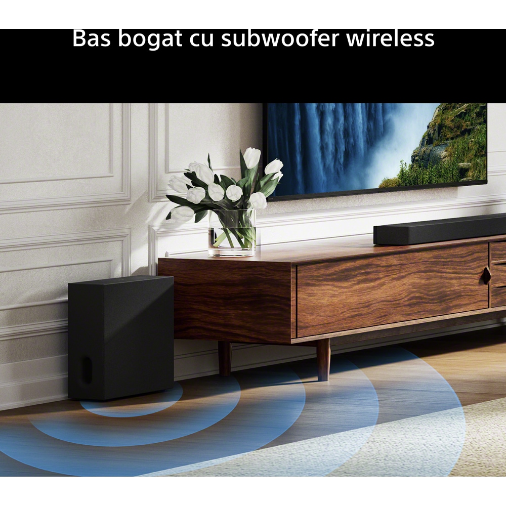 Soundbar SONY BRAVIA Theatre Bar 7 + S, 5.1.2, 505W, Wi-Fi, Bluetooth, Dolby Atmos, negru