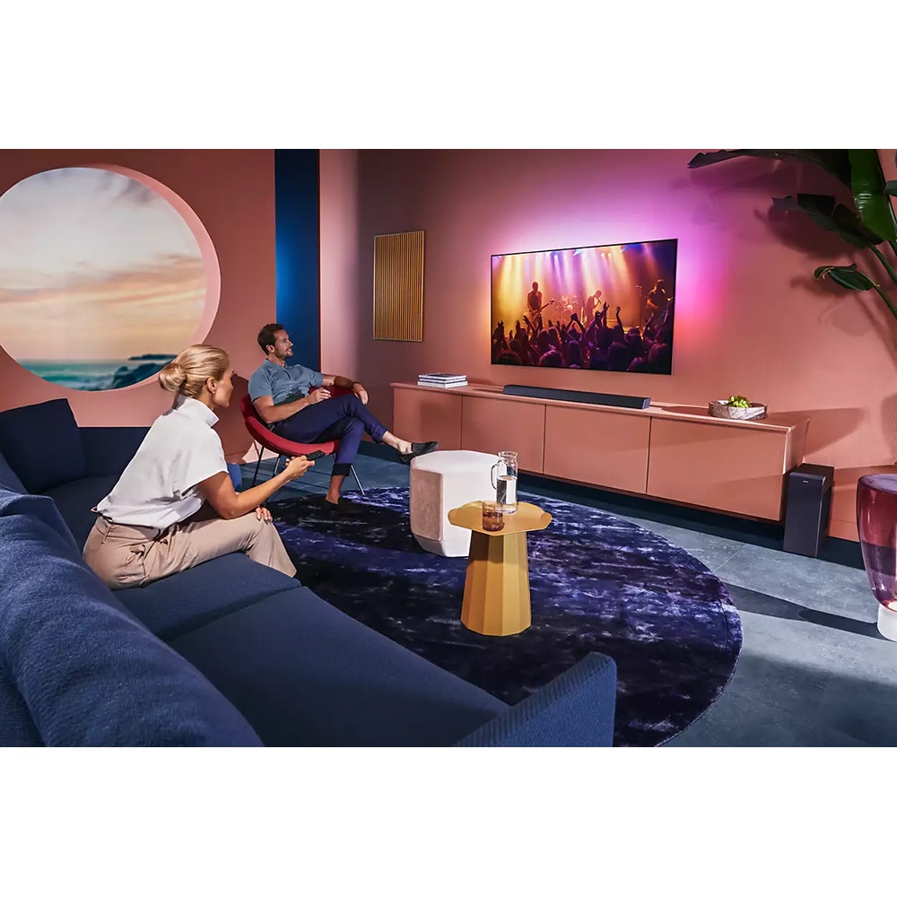 Soundbar PHILIPS TAB8805/10, 3.1, Bluetooth, Wi-Fi, Subwoofer Wireless, Dolby, negru