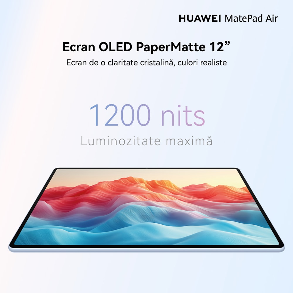 Tableta HUAWEI MatePad Air 12" PaperMatte Edition, 256GB, 8GB RAM, Wi-Fi, Blue + Tastatura, Mouse