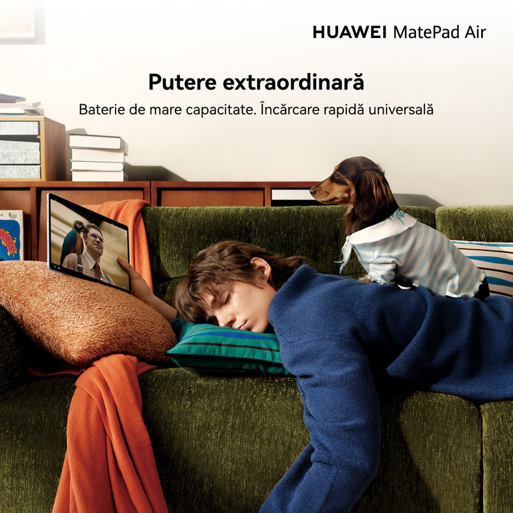 Tableta HUAWEI MatePad Air 12" PaperMatte Edition, 256GB, 8GB RAM, Wi-Fi, Blue + Tastatura, Mouse