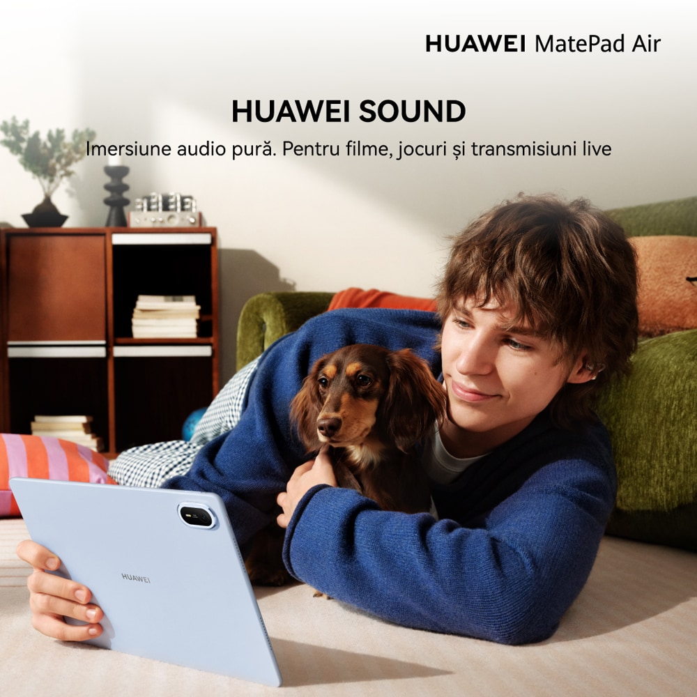 Tableta HUAWEI MatePad Air 12" PaperMatte Edition, 256GB, 8GB RAM, Wi-Fi, Blue + Tastatura, Mouse