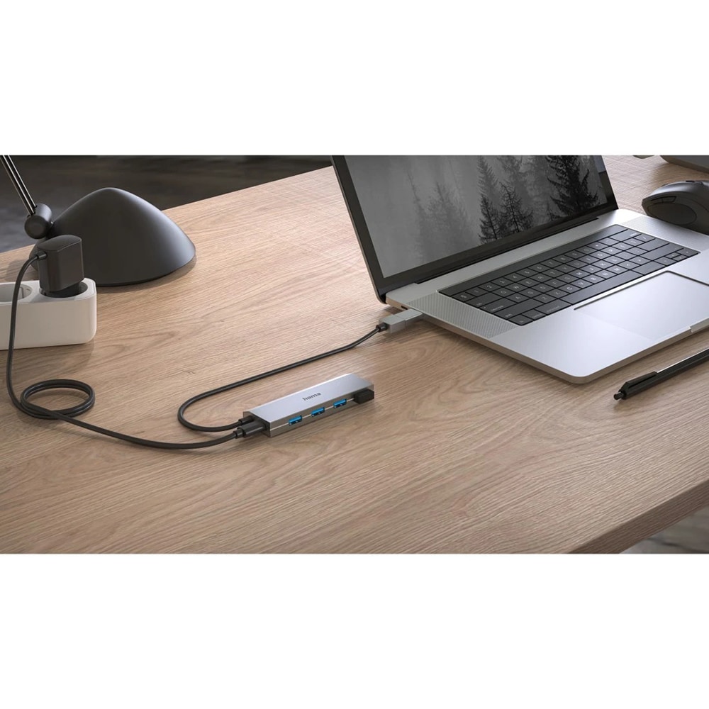 Hub USB HAMA 200138, USB 3.2, gri