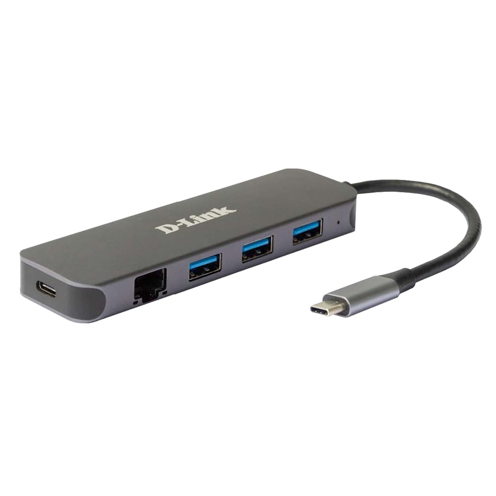 Hub USB D-LINK DUB-2334, 5 in 1, USB 3.0, negru