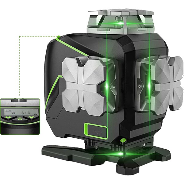 Nivela cu laser HUEPAR S04CG, raza 20m, negru-verde