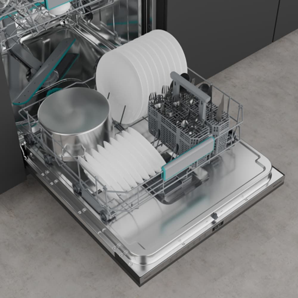 Masina de spalat vase incorporabila HISENSE HV642C65, 14 seturi, 6 programe, 60 cm, Clasa C, panou comanda argintiu