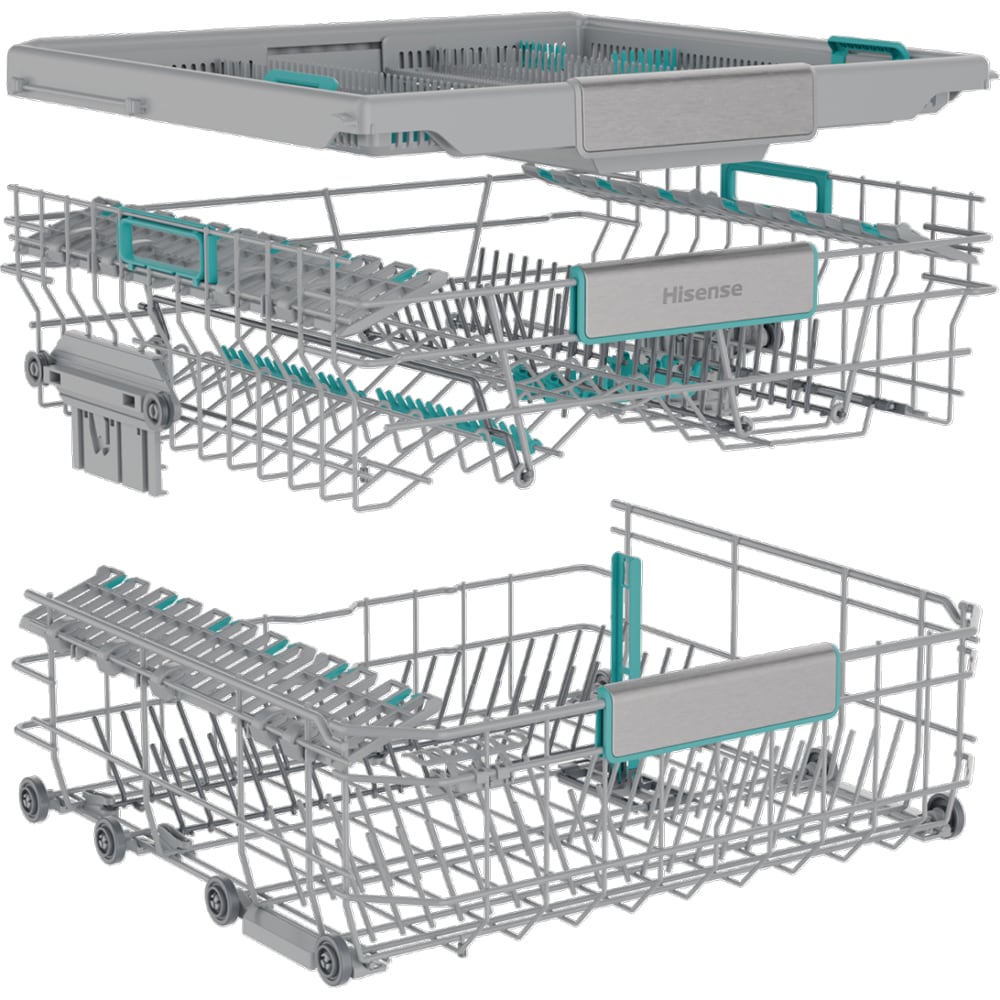 Masina de spalat vase incorporabila HISENSE HV693A65AD, 16 seturi, 7 programe, 60 cm, Clasa A, Wi-Fi, panou comanda argintiu