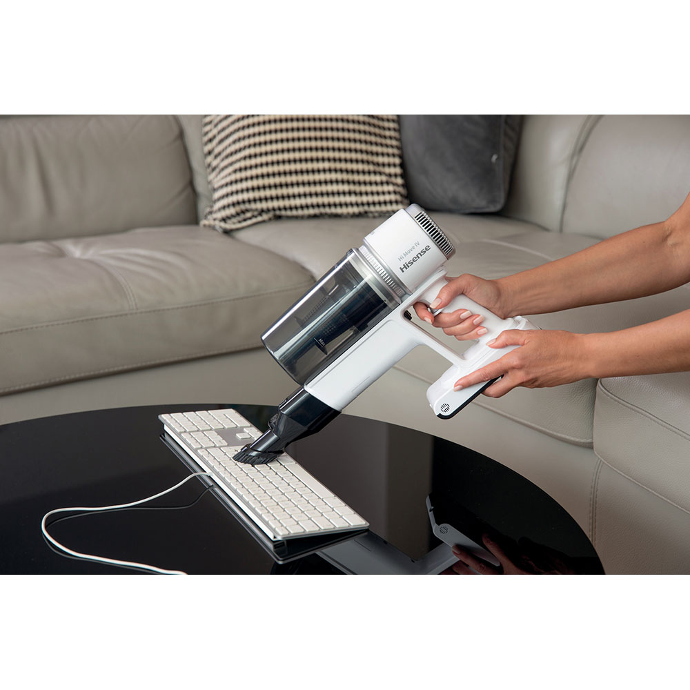Aspirator vertical HISENSE Hi-Move IV HVC6134W, 0.5l, 21.6V, autonomie max 35 min, alb-argintiu