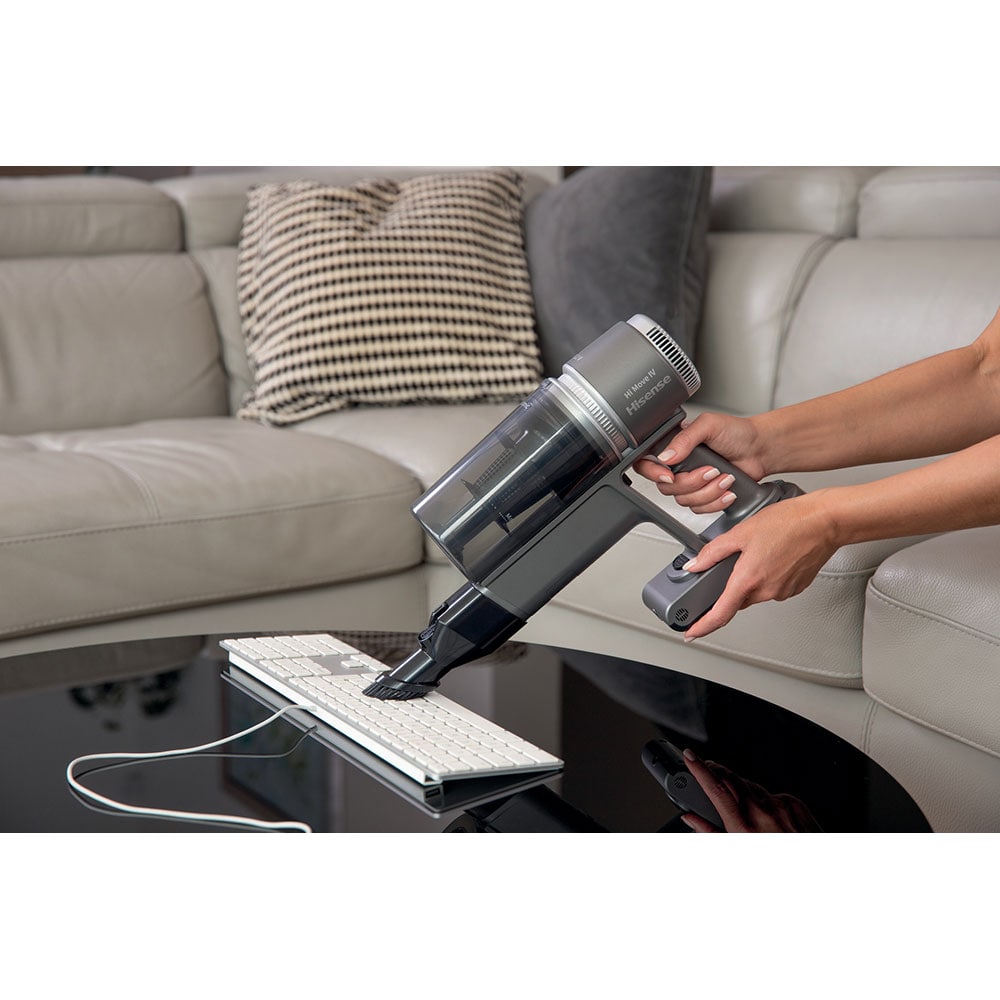 Aspirator vertical HISENSE Hi-Move IV HVC6464A, 0.5l, 25.2V, autonomie max 60 min, gri inchis-argintiu