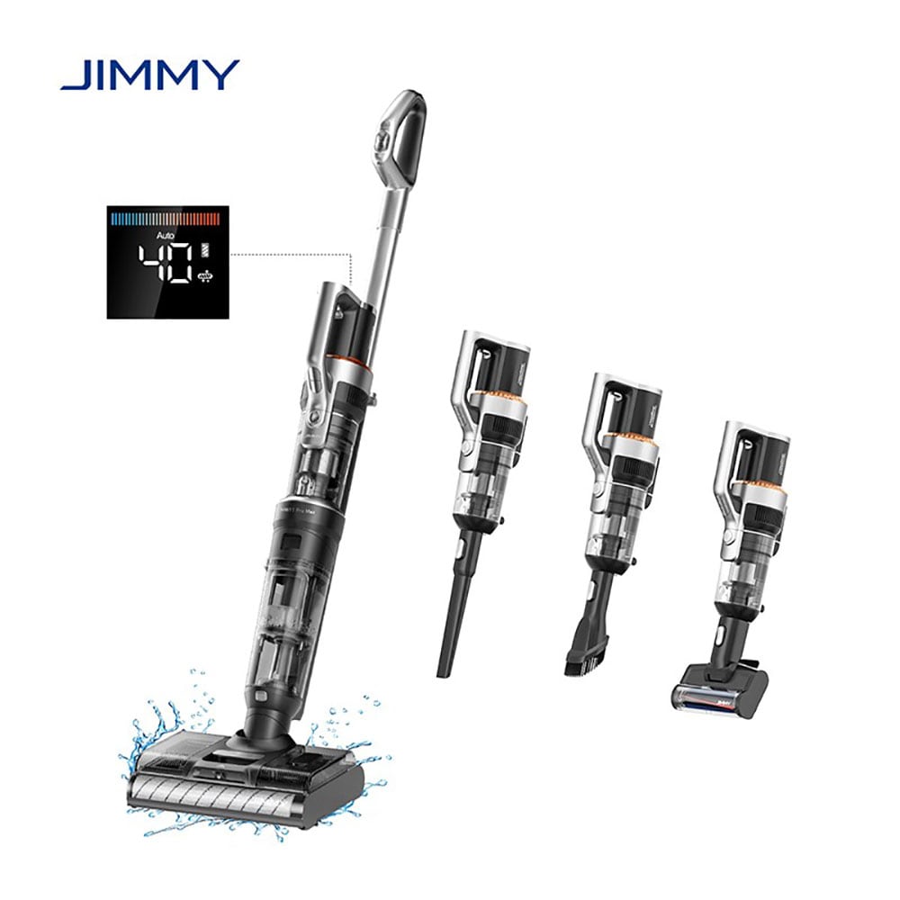 Aspirator vertical JIMMY Pro Max Cordless PRO HW11P, 0.3l, autonomie max 80 min, iluminare LED, negru-argintiu