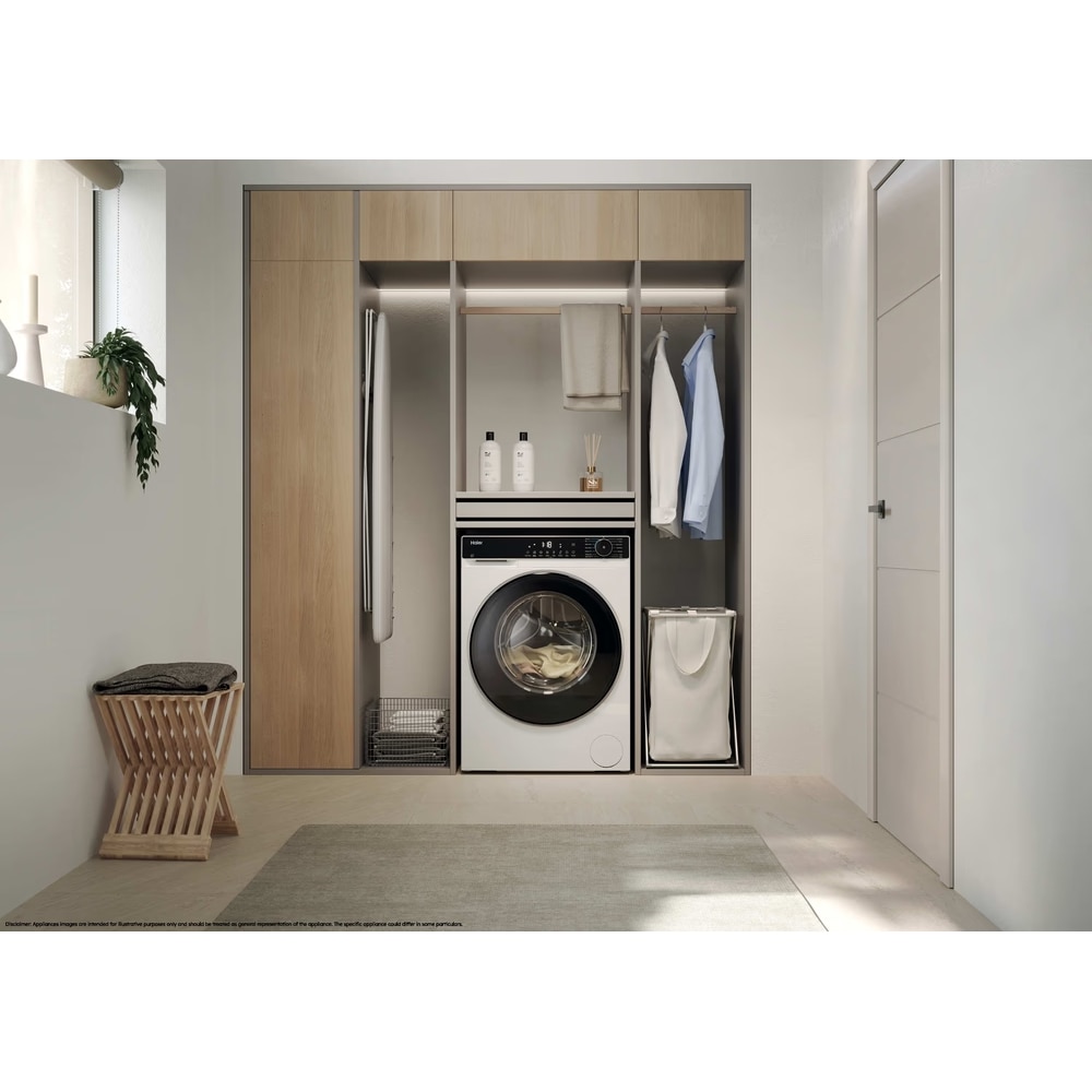 Masina de spalat rufe frontala HAIER HW90-BP14357TU-S, Steam, Wi-Fi, 9 kg, 1400rpm, Clasa A, alb