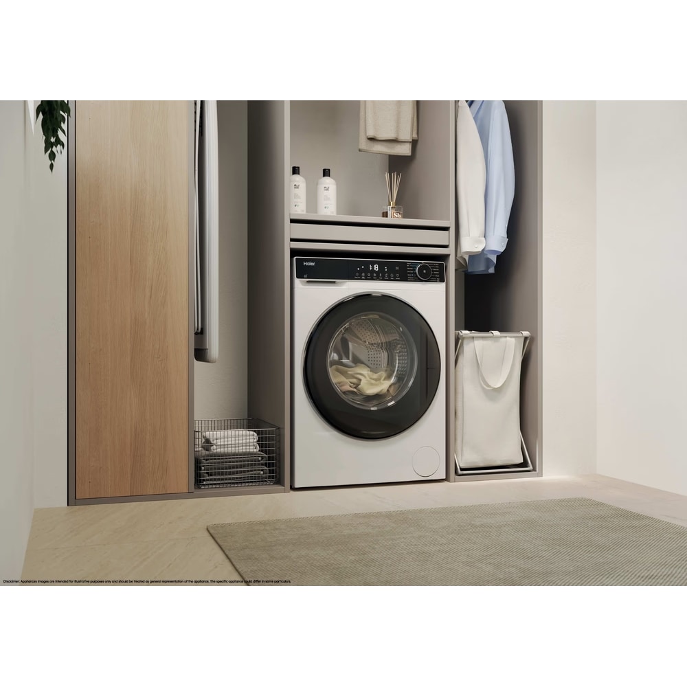 Masina de spalat rufe frontala HAIER HW90-BP14357TU-S, Steam, Wi-Fi, 9 kg, 1400rpm, Clasa A, alb