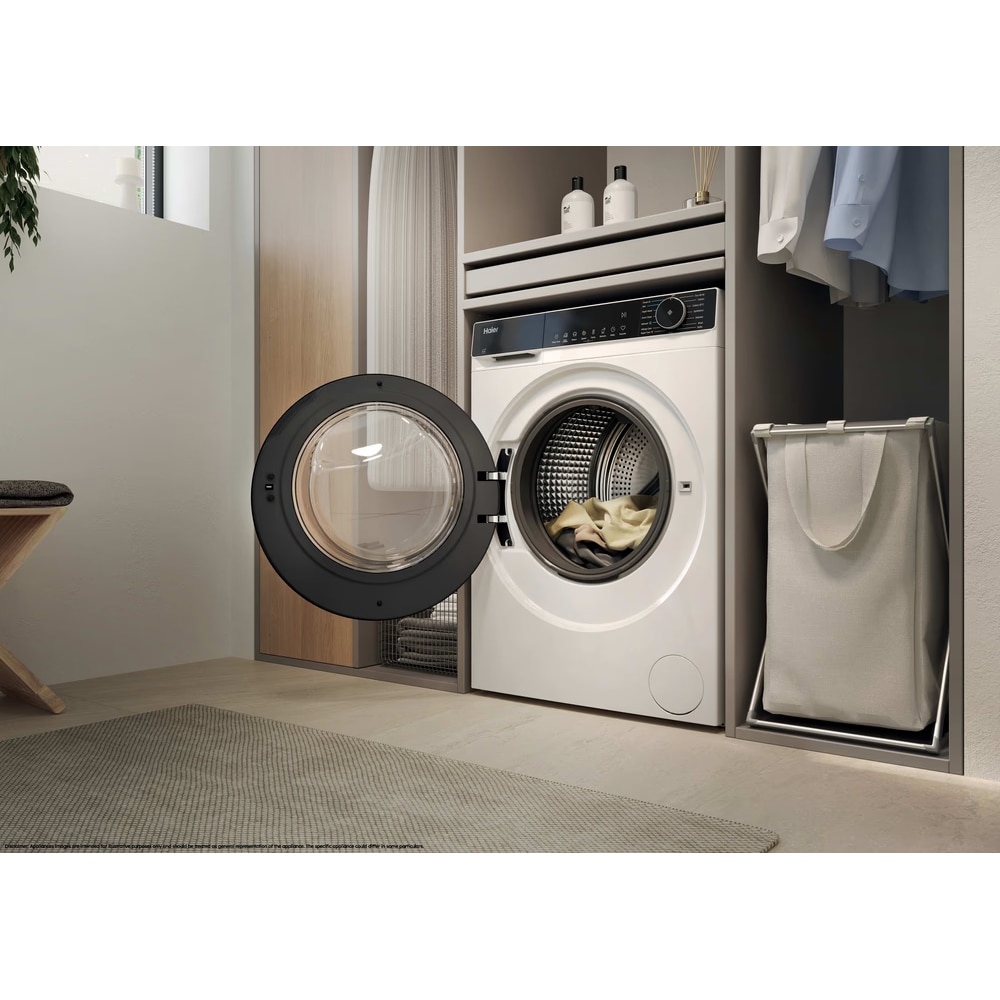 Masina de spalat rufe frontala HAIER HW90-BP14357TU-S, Steam, Wi-Fi, 9 kg, 1400rpm, Clasa A, alb